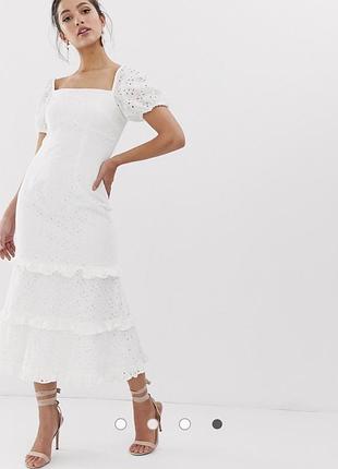 Сукня міді з квадратним вирізом і вишивкою рішельє keepsake higher