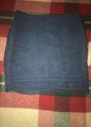 Синяя юбка натуральный шелк gigli оригинал1 фото