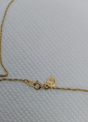 Danecraft ожерелье короткая цепочка стерлинговое серебро покрытое 12-ти каратным золотом с золотой подвеской и перламутровой бусиной4 фото