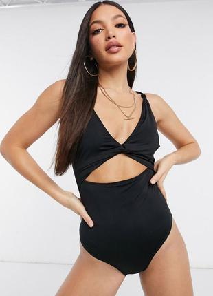 Удобный чёрный слитный купальник asos2 фото