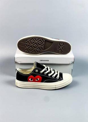 Converse comme des garçons low black жіночі кеди конверси