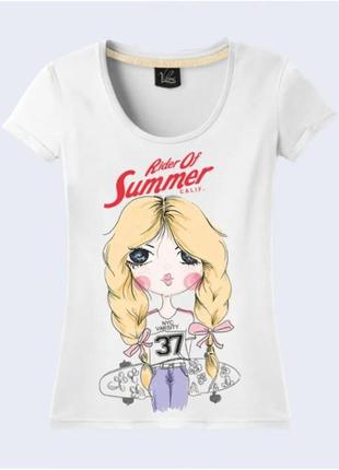 Женская футболка с принтом "rider of summer" push it