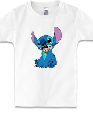 Детская футболка с принтом стич stitch push it