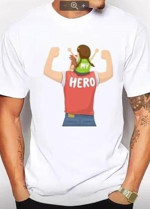 Чоловіча футболка з принтом "му hero. тато герой" push it
