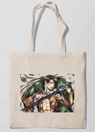 Еко-сумка, шоппер з принтом повсякденна attack on titan - вторгнення титанів 13