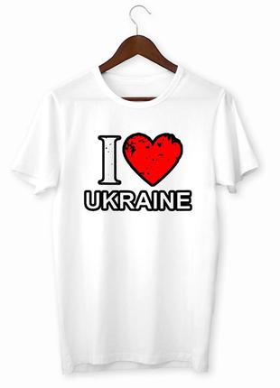 Футболка з принтом "i love ukraine" push it
