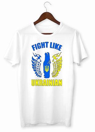 Футболка з принтом "fight like ukraine" push it