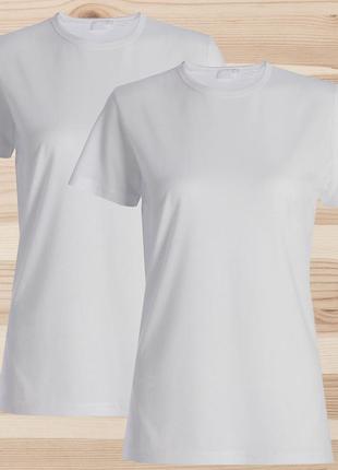 Комплект (набір) жіночі футболки базові однотонні білі. майка під друк та нанесення1 фото