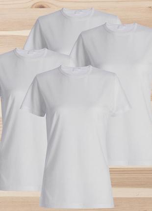 Комплект (набір) жіночі футболки базові однотонні білі. майка під друк та нанесення