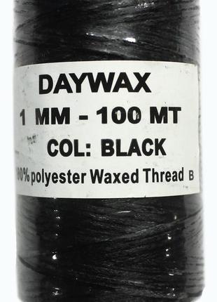 Нитка воскова daywax 1,0мм 100м. чорний