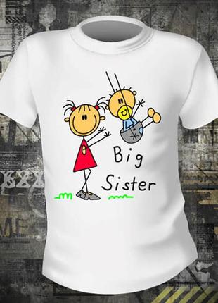 Женская футболка с принтом "big sister" push it