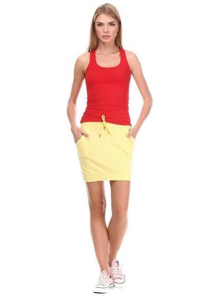 Юбка желтая короткая летняя