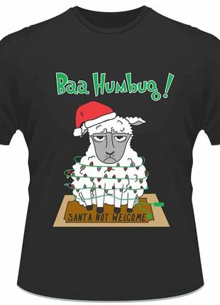 Футболка с новогодним принтом "baa humbug" push it