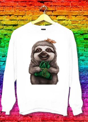Свитшот с принтом ленивеца push it