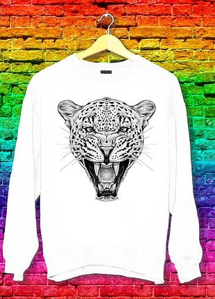 Свитшот с принтом леопард серый push it