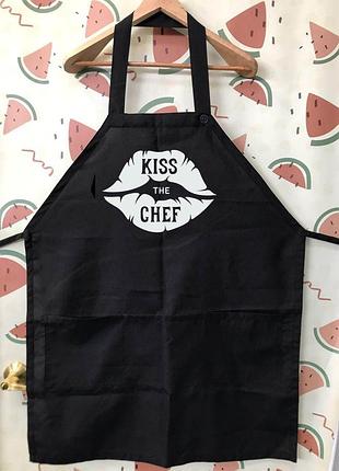 Фартух з принтом "kiss the chef"