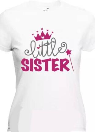 Женская футболка с принтом "little sister" push it