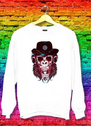 Світшот з принтом мавпа (череп) в капелюсі push it