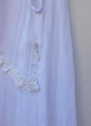 Белое летнее легкое хлопковое платье туника пляжная3 фото