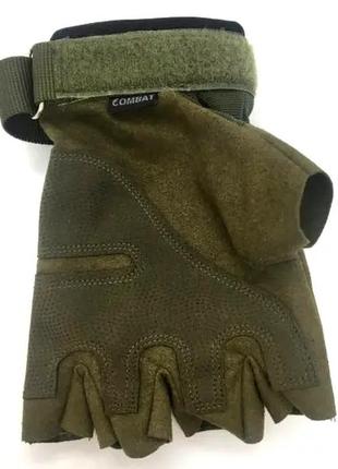 Тактические перчатки половинные combat, перчатки зсу, цвет олива, размеры l и xl3 фото