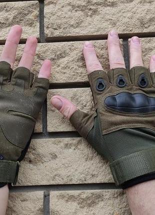 Тактические перчатки половинные combat, перчатки зсу, цвет олива, размеры l и xl7 фото