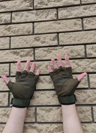 Тактические перчатки половинные combat, перчатки зсу, цвет олива, размеры l и xl9 фото