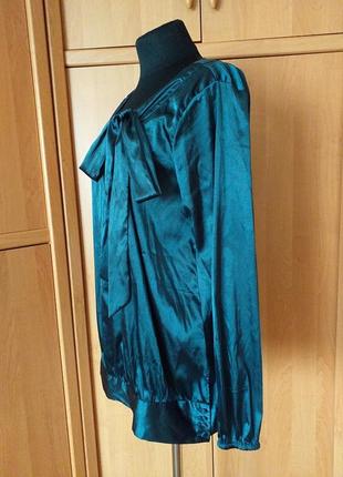 Marie claire франция l блуза изумрудного цвета с длинным рукавом3 фото
