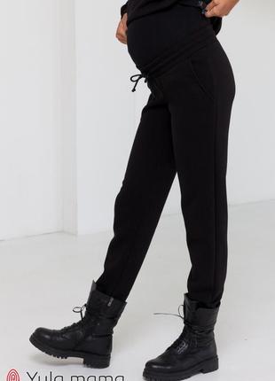 Теплые брюки с начесом для беременных celia warm tr-41.131 черные3 фото