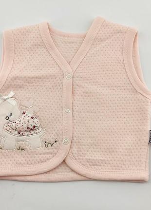 Детская жилетка для новорожденного 3, 6, 9, 12 месяцев турция для девочки розовый (кнк29)