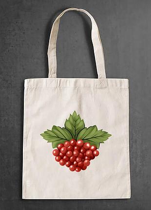 Еко-сумка, шоппер, щоденна з принтом "каліна"