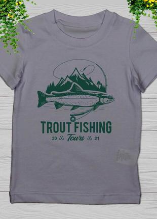Мужская футболка с принтом для рыбаков "trout fishing" push it1 фото