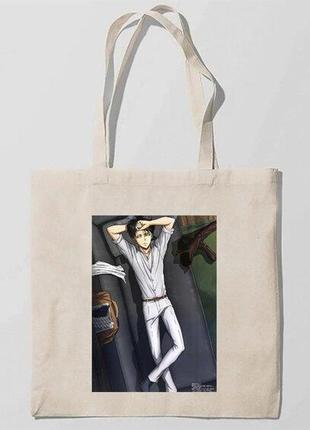 Еко-сумка, шоппер з принтом повсякденна attack on titan - вторгнення титанів 23