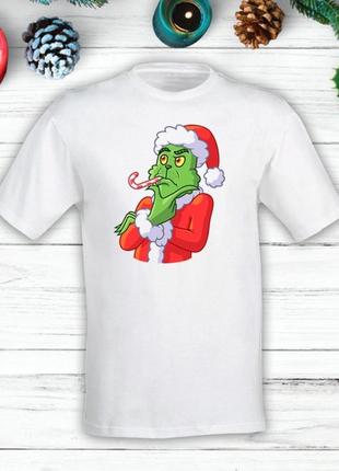 Футболка з новорічним принтом грінч (the grinch) "задумався" push it s, білий