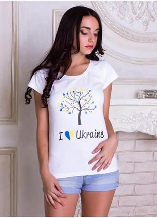 Жіноча футболка з принтом "i love ukraine" push it