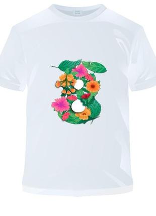 Женская футболка с принтом "8 марта. восьмерка в цветах" push it