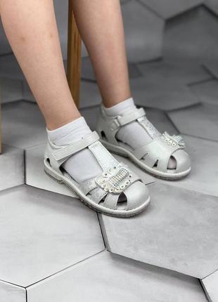Белые сандалии для девочек 263 фото