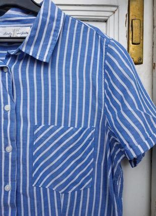 Стильна сорочка в смужку з коротким рукавом h&m6 фото