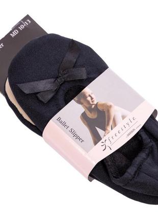 Балетки для танців атласні, чорного кольору, розміри з 21 по 27