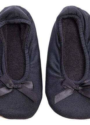 Балетки для танців атласні, чорного кольору, розміри з 21 по 27