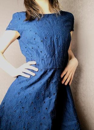 Легенько платье миди базовое синее1 фото