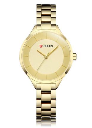 Женские часы металлические curren blanche золотистые цвета золото (z044)