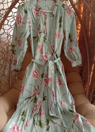 Платье винтажный стиль ботанический цветочный принт1 фото