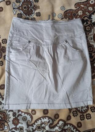 Светлая джинсовая юбка р36