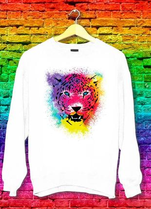 Свитшот с принтом леопард радужный push it