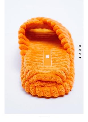 Нові жіночі сандалі з махрової тканини зара, оригінал, в трьох кольорах - помаранчевий, хакі і шоколад,розміри 39,406 фото
