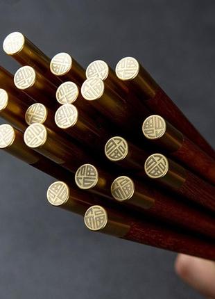 Багаторазові китайські палички для їди суші роллів з преміальних твердих сортів сандалового дерева6 фото