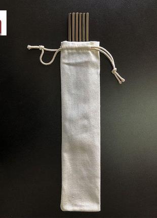 Универсальный льняной чехол сумочка "мешочек" для хранения палочек для еды, столовых приборов 26 см2 фото