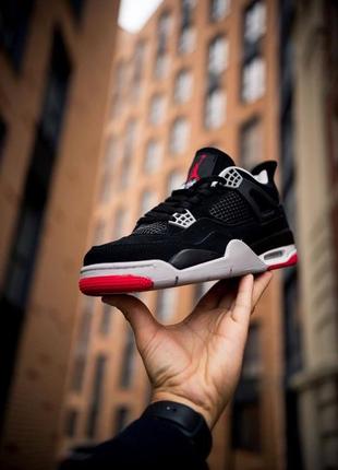 Мужские кроссовки nike air jordan 4 retro bred 41-42-43-44-457 фото