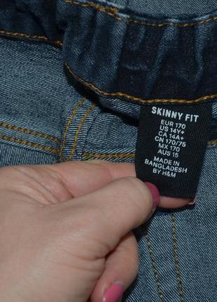 14 + лет 170 см h&m фирменные крутые джинсы модному подростку узкачи подростку9 фото