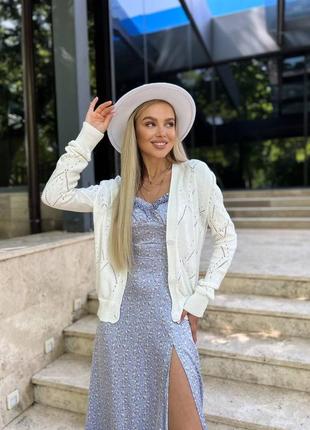 Кофта в'язана magnolia молочний2 фото